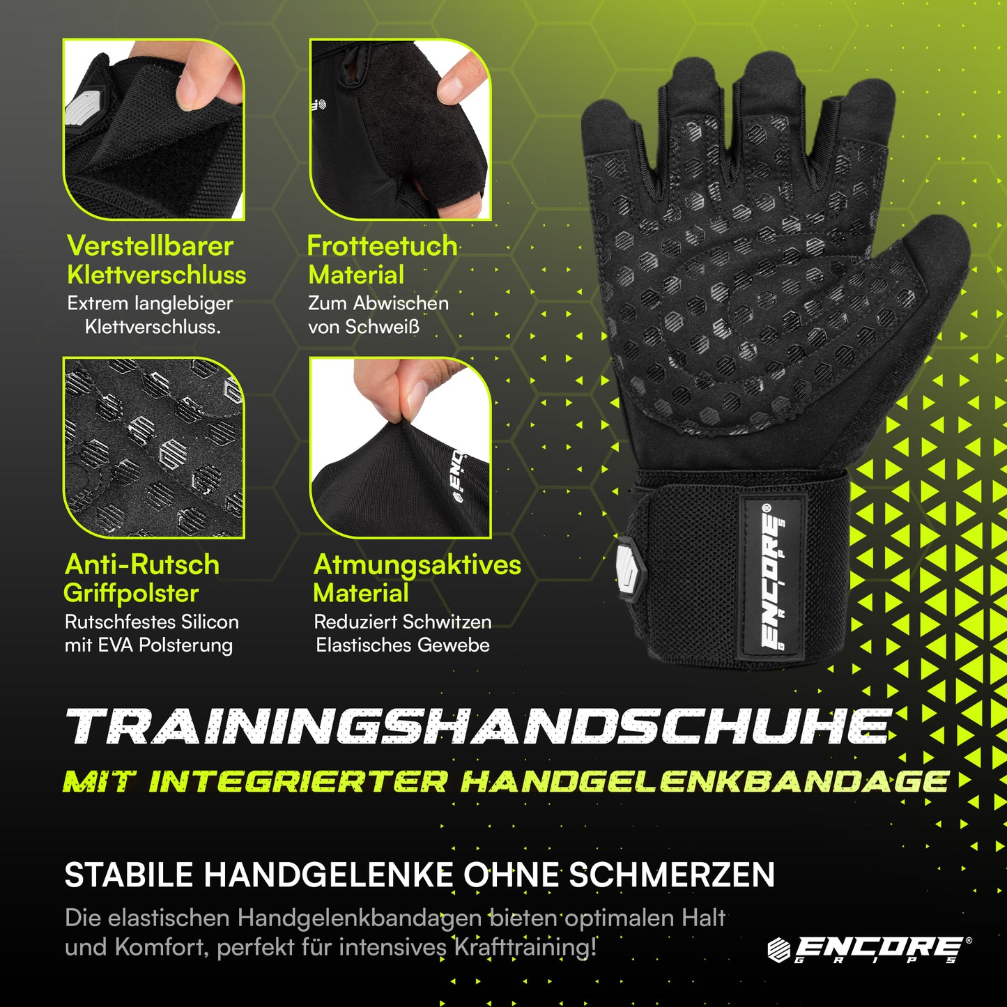 kraftsport handschuhe Encore Grips® Fitness Handschuhe – encoregrips