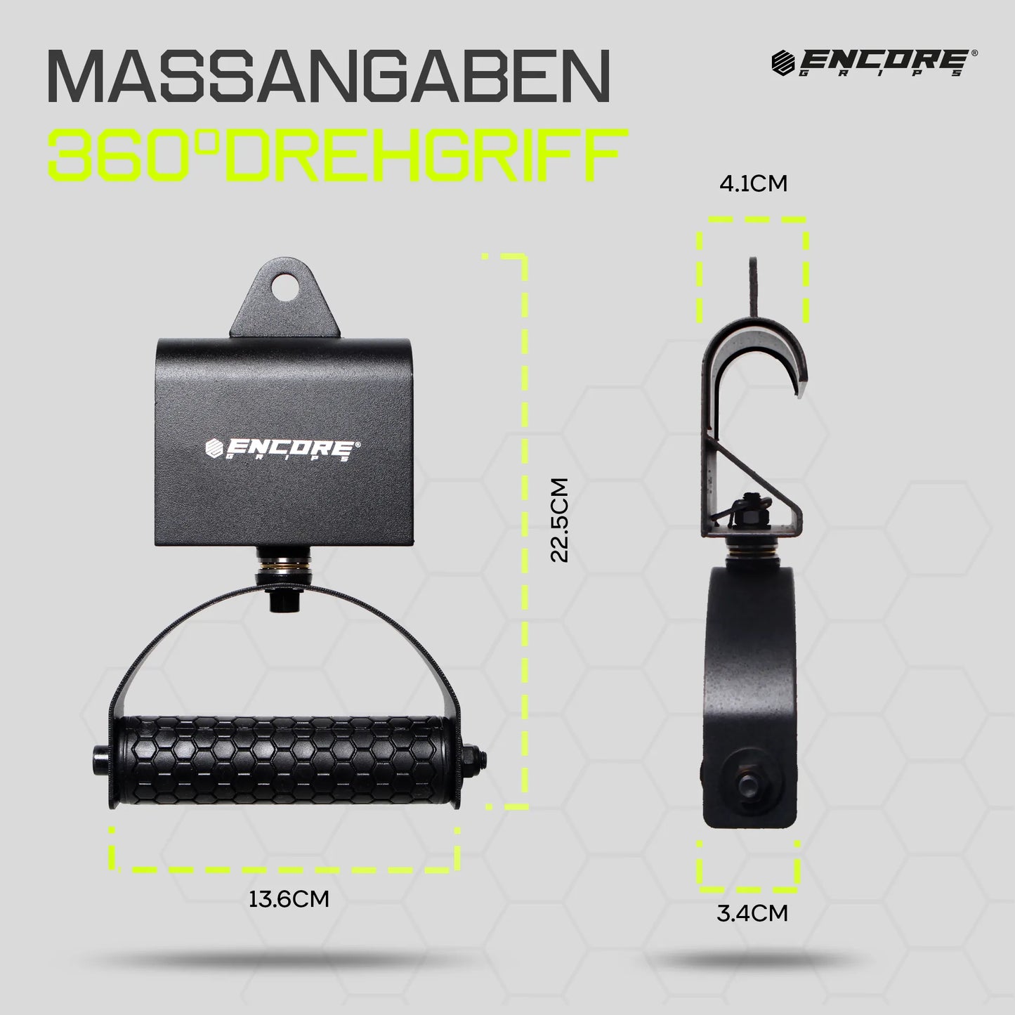 Encore Grips® 360° drehbare Klimmzuggriffe – Kabelzug Griffe & Pull Up Grips für Krafttraining