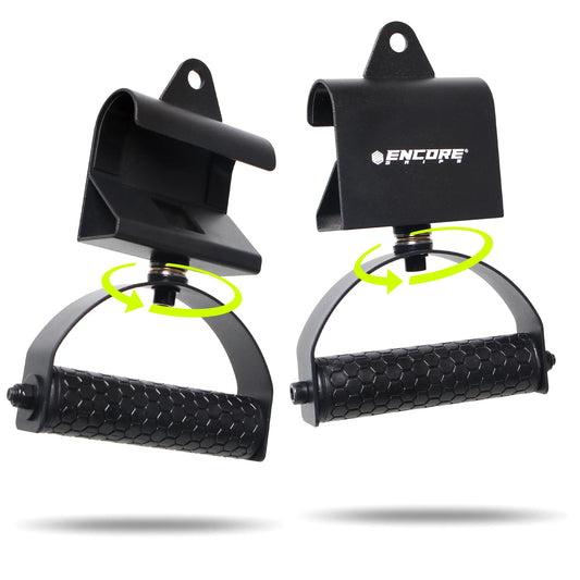 Encore Grips® 360° drehbare Klimmzuggriffe – Kabelzug Griffe & Pull Up Grips für Krafttraining