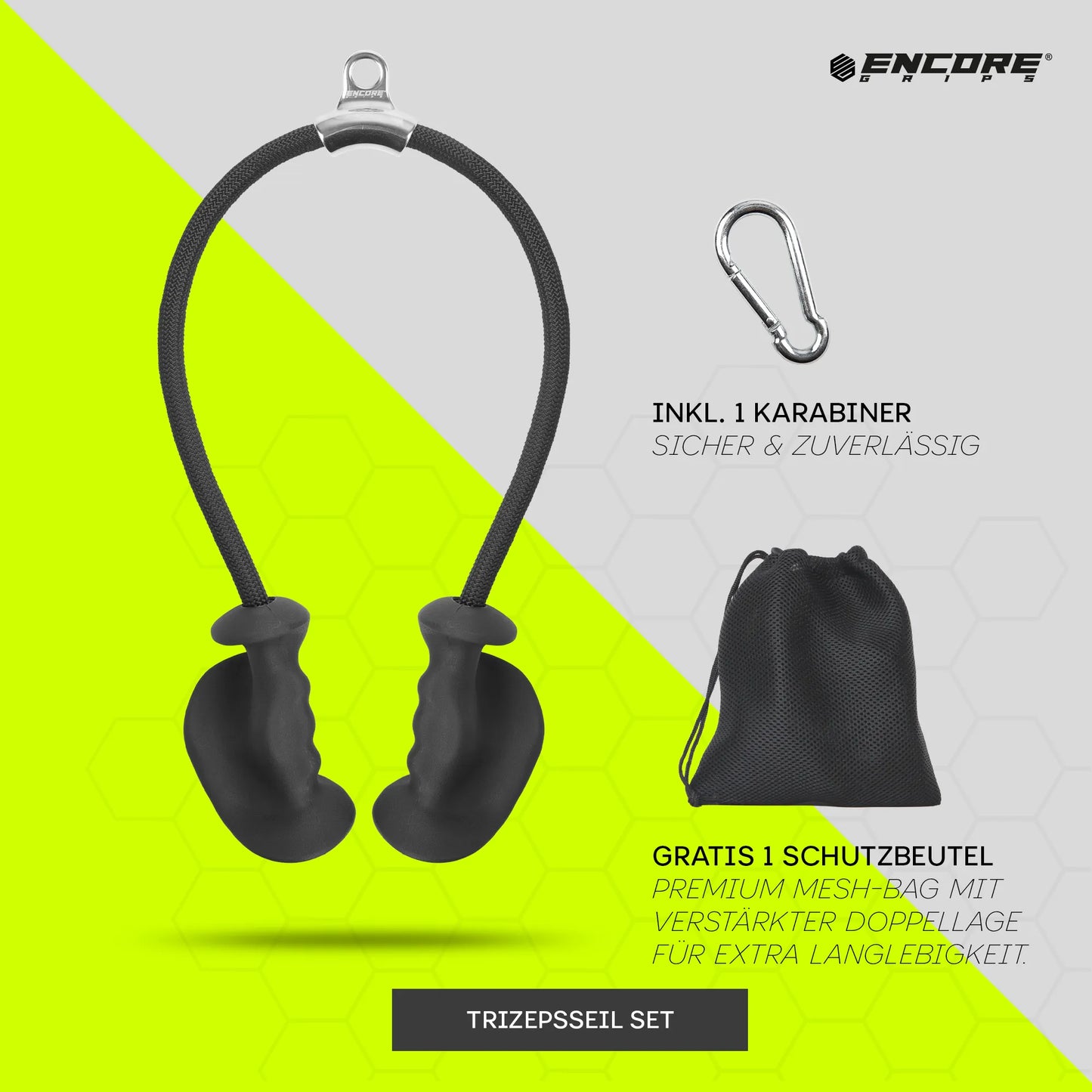 Encore Grips® Trizepsseil mit ergonomischen Griffen